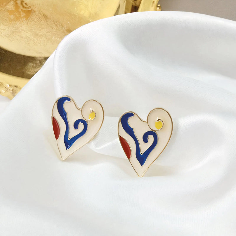 CB Heart Stud Earrings